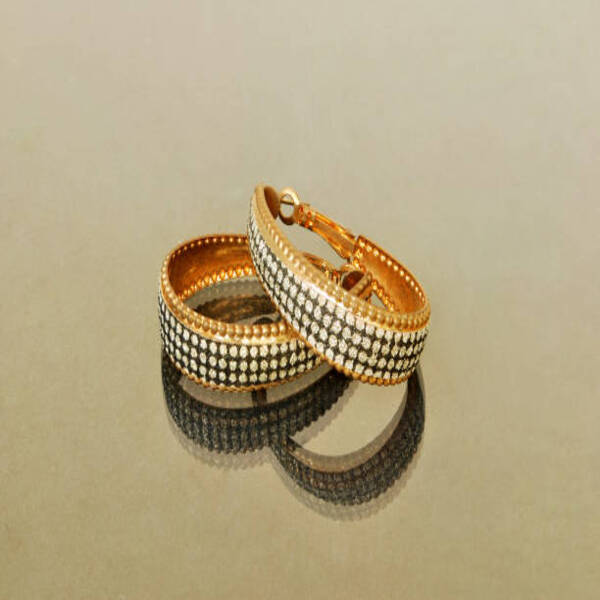 Earring  on white background.