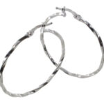 Créoles or blanc 18 carats torsadée