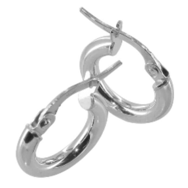 Créole or blanc 18 carats ronde lisse