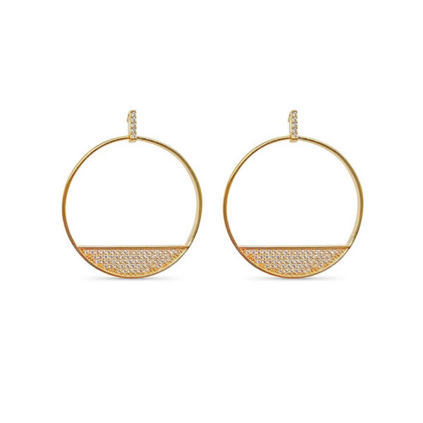 Boucles d'oreilles créole plaqué or strass