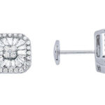 Puce carrée Or gris et diamant