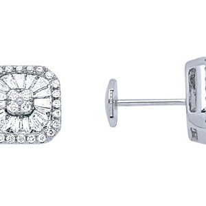 Boucles d'oreilles or gris et diamant