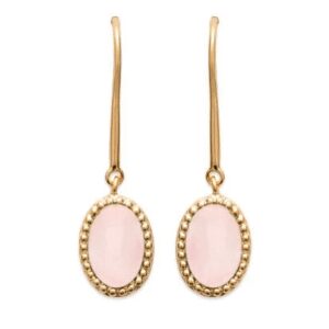 Pendante plaqué or Quartz rose