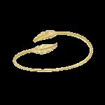 Bracelet jonc fleur plaqué or