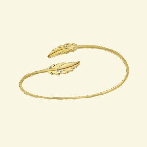 Bracelet jonc fleur plaqué or