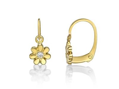 Dormeuse or 18 carats fleur