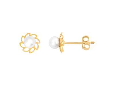 Boucles d'oreilles perle de culture Or