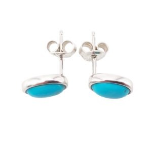 BOUCLES D’OREILLES turquoise minereau     – argent 925