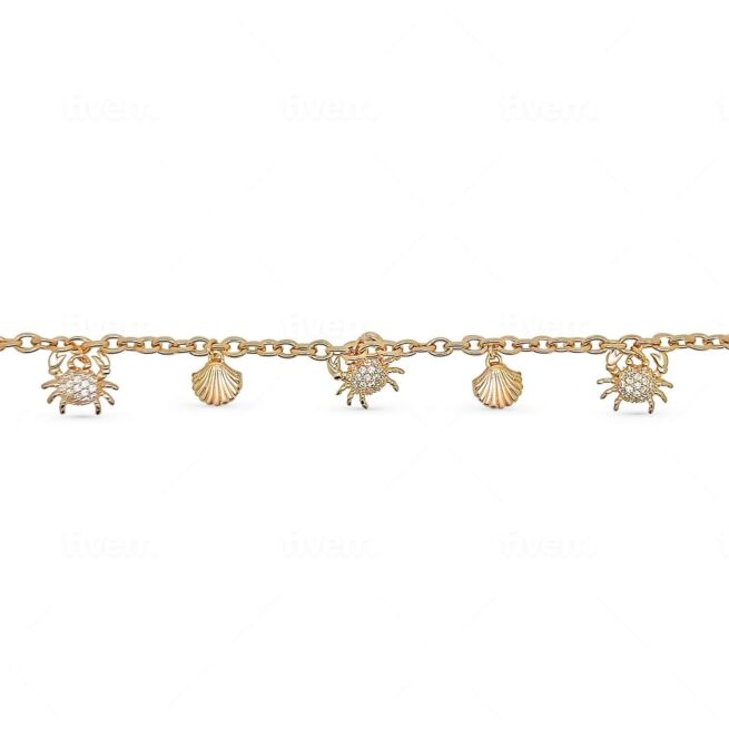 Bracelet plaqué or pendentifs