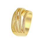 Bague plaqué or 5 anneaux oxydes de zirconium