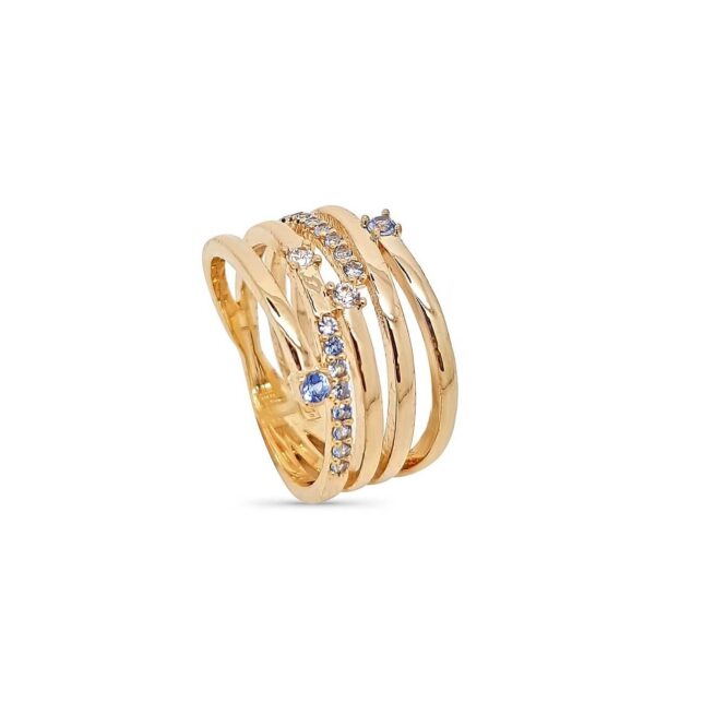 Bague plaqué or sertie de brillants