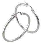 Créole argent carré lisse