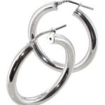 Créole argent lisse tube 4mm