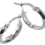 Créoles or blanc demi jonc lisse