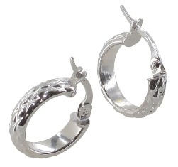 Créoles or blanc demi jonc ananas