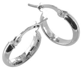 Créoles or blanc 18 carats demi jonc