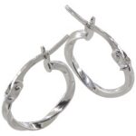 Créole or blanc 18 carats torsadée large