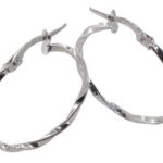 Créole or blanc 18 carats torsadée large