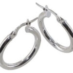 Créole or blanc 18 carats ronde lisse