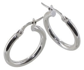 Créole or blanc 18 carats ronde lisse