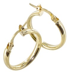 Créole or jaune 18 carats fil plat