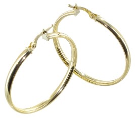 Créole or jaune 18 carats fil plat