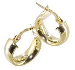 Créoles or 18 carats fil plat large