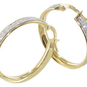 Boucles d'oreilles creoles or jaune 20mm glitter