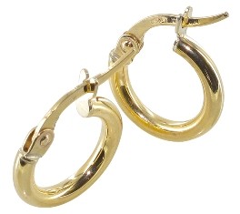 Créole or jaune 18 carats lisse ronde