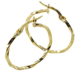 Créole or jaune 18 carats torsadée