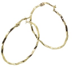 Créole or jaune 18 carats torsadée