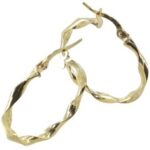 Créole or jaune 18 carats torsadée large Anabelle