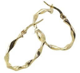 Créole or jaune 18 carats torsadée large Anabelle