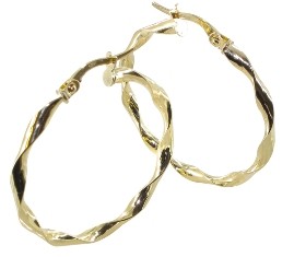 Créole or jaune 18 carats torsadée large Anabelle