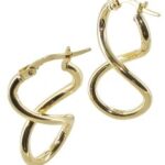 Créole or jaune 18 carats 16X25mm en huit lisse