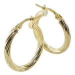 Créole or jaune 18 carats ovale torsadée fine