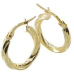 Créole or jaune 18 carats ovale torsadée