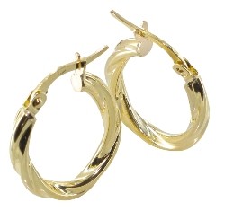 Créole or jaune 18 carats ovale torsadée