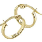 Créole or jaune 18 carats fil rectangle