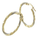 Créole Or jaune 20mm glitter torsadée