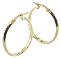 Créoles or demi jonc lisse ovale