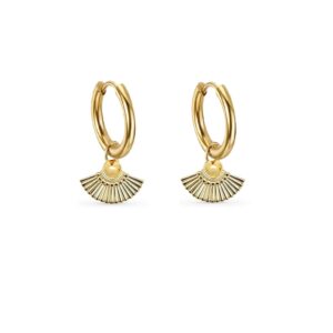 Boucles d'oreilles plaqué or éventail