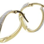 Créole or ondulée ovale glitter