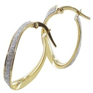 Créole or ondulée ovale glitter