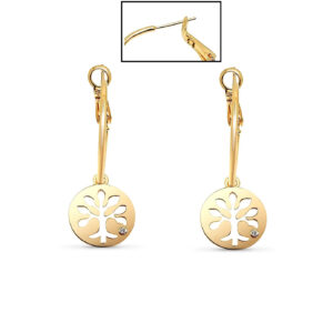 Dormeuses plaqué or arbre de vie