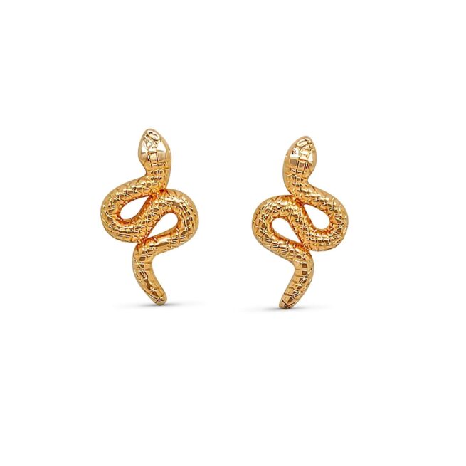 Boucles d'oreilles  plaqué or serpent