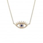 Collier plaqué or œil bleu