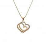 Collier plaqué or doubles cœurs