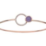 Bracelet jonc argent améthyste et zircones