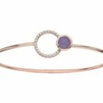 Bracelet jonc argent améthyste et zircones